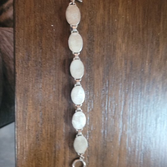 Sterling silver bracelet abalone shell 7in - Picture 3 of 3